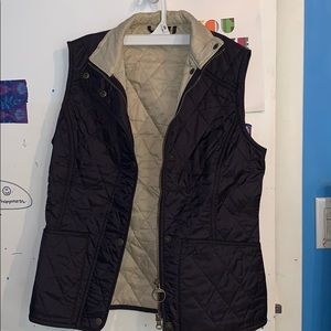 Barbour vest-dark navy with tan interior